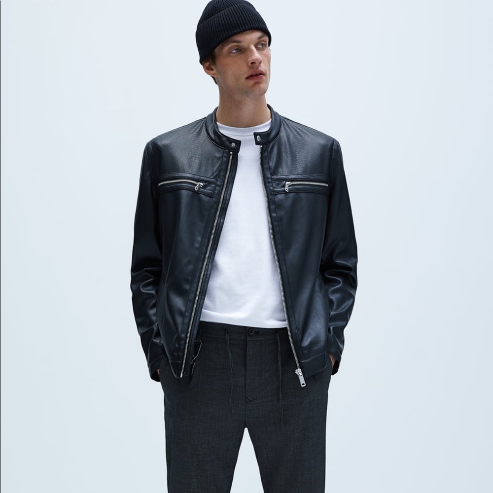 Zara Faux Leather Biker Jacket